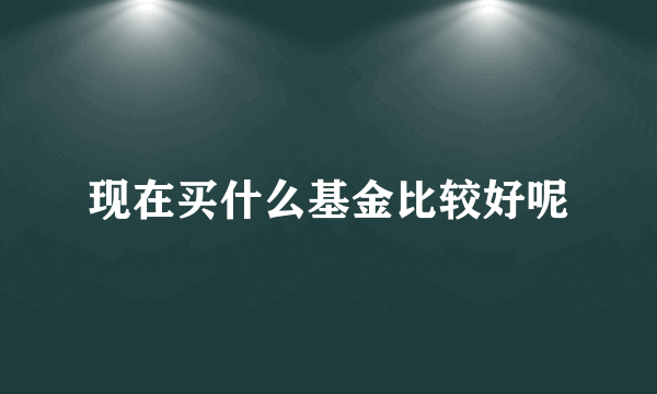 现在买什么基金比较好呢