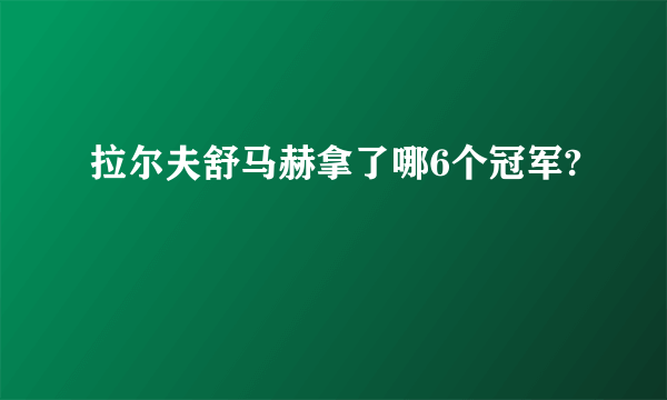 拉尔夫舒马赫拿了哪6个冠军?