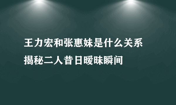 王力宏和张惠妹是什么关系 揭秘二人昔日暧昧瞬间