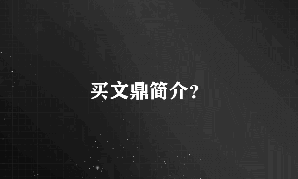 买文鼎简介？