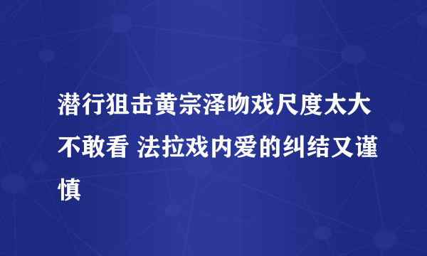 潜行狙击黄宗泽吻戏尺度太大不敢看 法拉戏内爱的纠结又谨慎