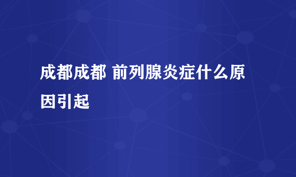 成都成都 前列腺炎症什么原因引起