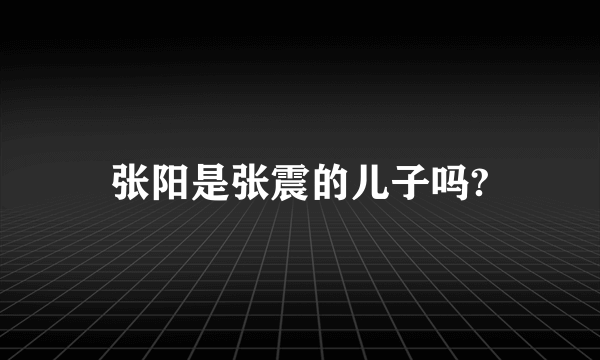 张阳是张震的儿子吗?