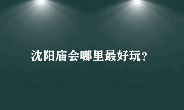 沈阳庙会哪里最好玩？