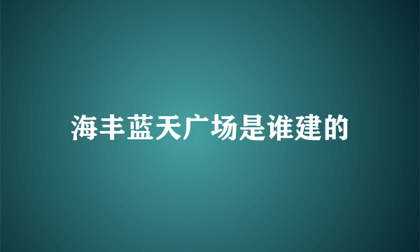 海丰蓝天广场是谁建的