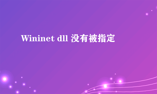 Wininet dll 没有被指定