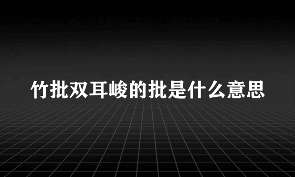 竹批双耳峻的批是什么意思