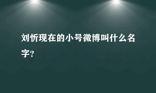 刘忻现在的小号微博叫什么名字？