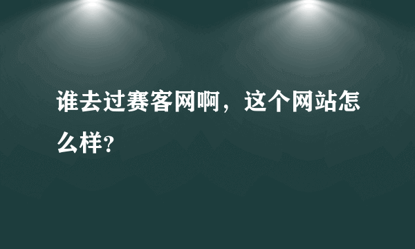 谁去过赛客网啊，这个网站怎么样？