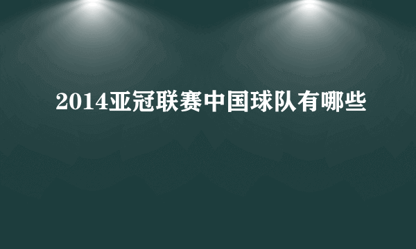 2014亚冠联赛中国球队有哪些