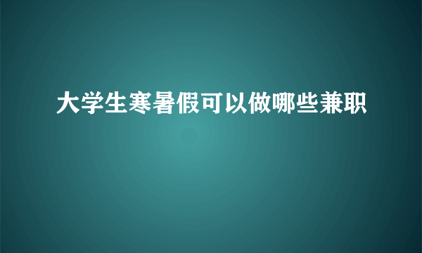 大学生寒暑假可以做哪些兼职