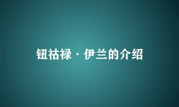 钮祜禄·伊兰的介绍