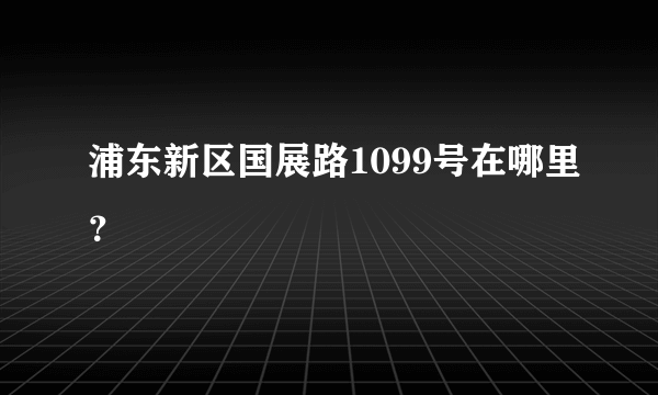 浦东新区国展路1099号在哪里？