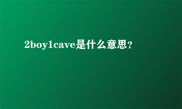 2boy1cave是什么意思？