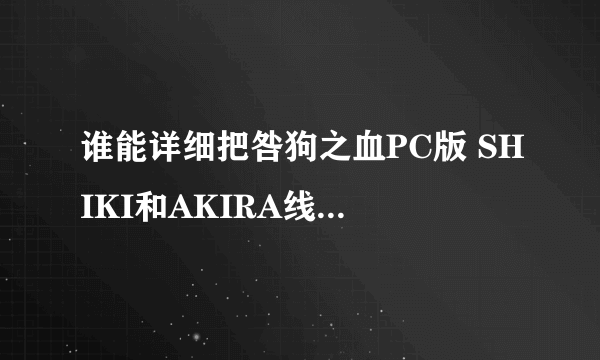 谁能详细把咎狗之血PC版 SHIKI和AKIRA线的几个结局都详细告诉我？