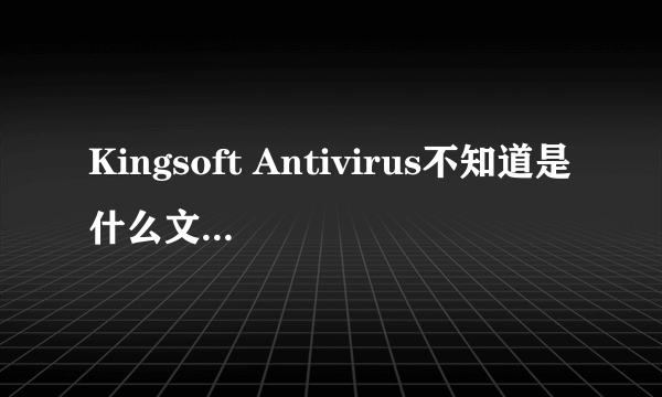 Kingsoft Antivirus不知道是什么文件,怎么也删除不了。求高手指教