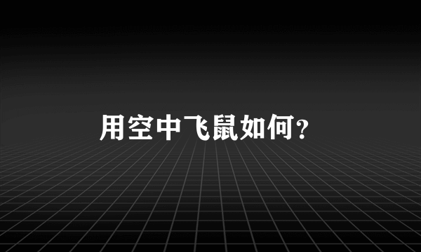 用空中飞鼠如何？