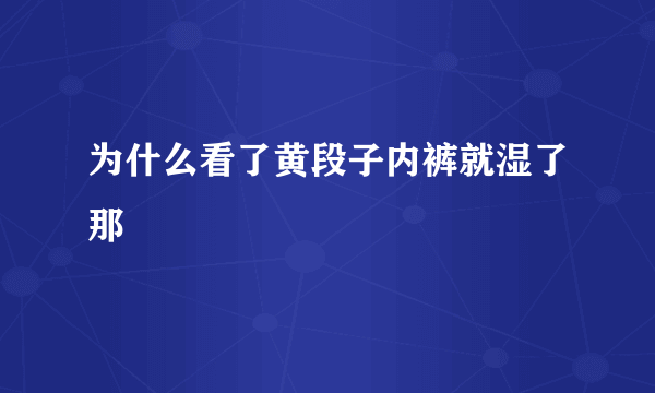 为什么看了黄段子内裤就湿了那