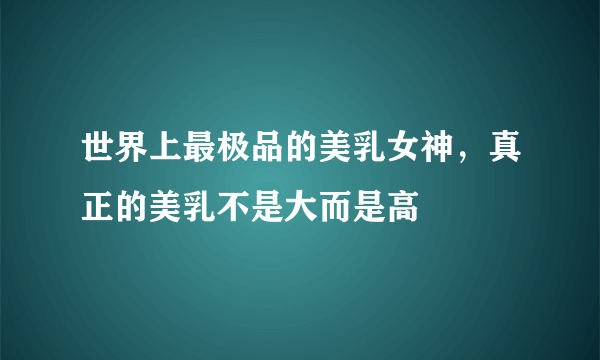 世界上最极品的美乳女神，真正的美乳不是大而是高 