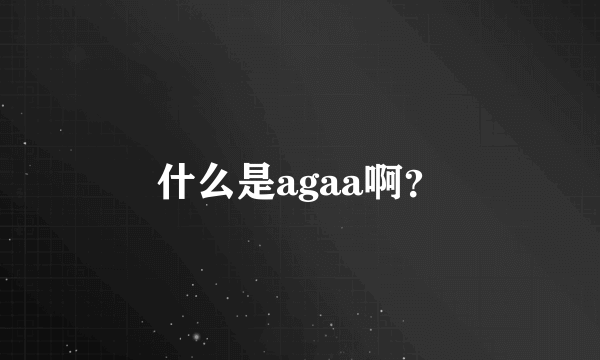 什么是agaa啊？