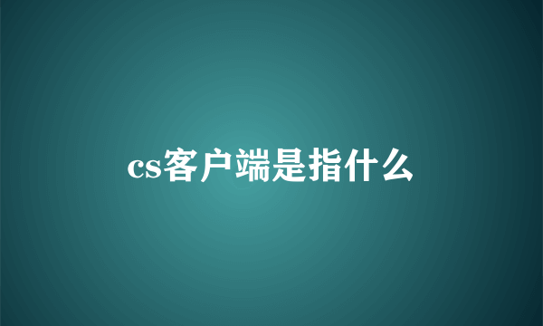 cs客户端是指什么