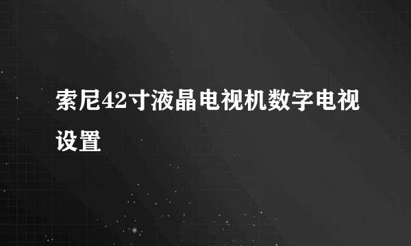 索尼42寸液晶电视机数字电视设置