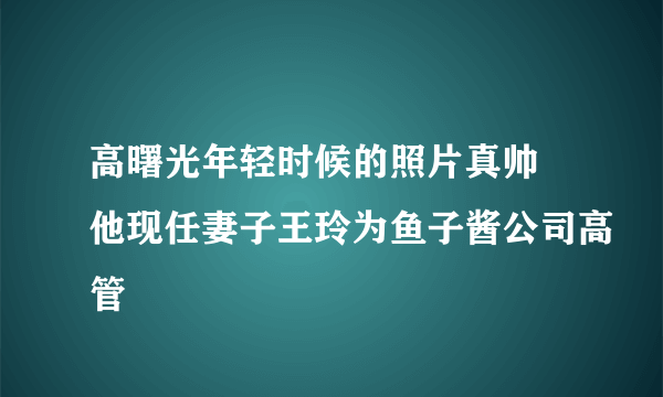 高曙光年轻时候的照片真帅 他现任妻子王玲为鱼子酱公司高管