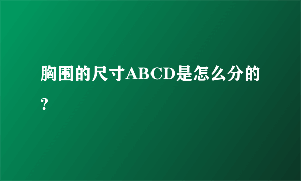 胸围的尺寸ABCD是怎么分的?