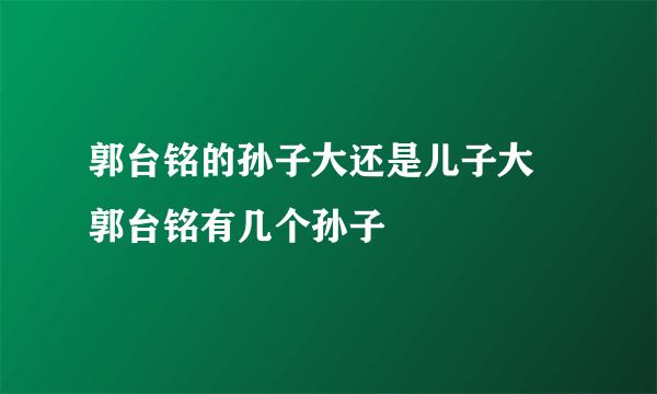 郭台铭的孙子大还是儿子大 郭台铭有几个孙子