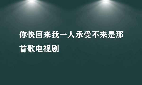 你快回来我一人承受不来是那首歌电视剧