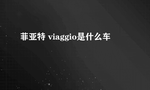 菲亚特 viaggio是什么车