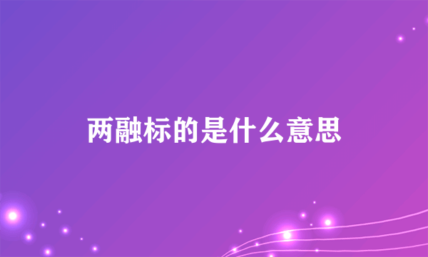 两融标的是什么意思