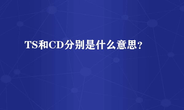 TS和CD分别是什么意思？