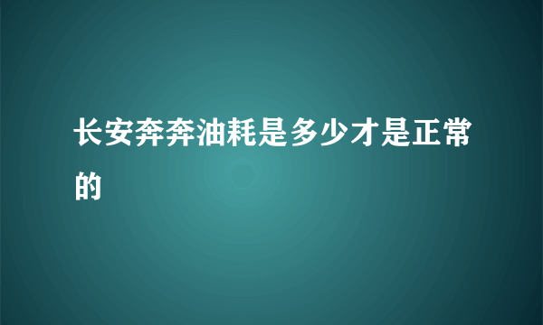 长安奔奔油耗是多少才是正常的