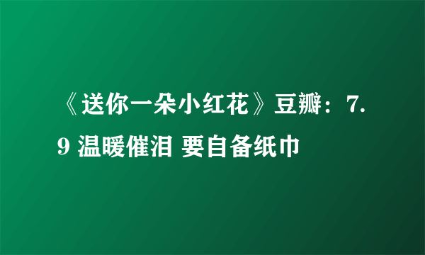 《送你一朵小红花》豆瓣：7.9 温暖催泪 要自备纸巾