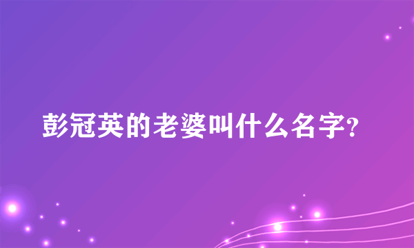 彭冠英的老婆叫什么名字？