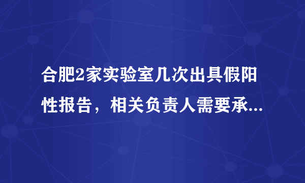 合肥2家实验室几次出具假阳性报告，相关负责人需要承担哪些法律责任？