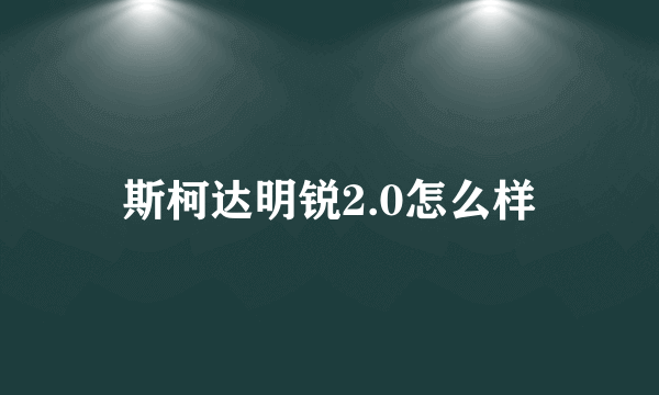 斯柯达明锐2.0怎么样