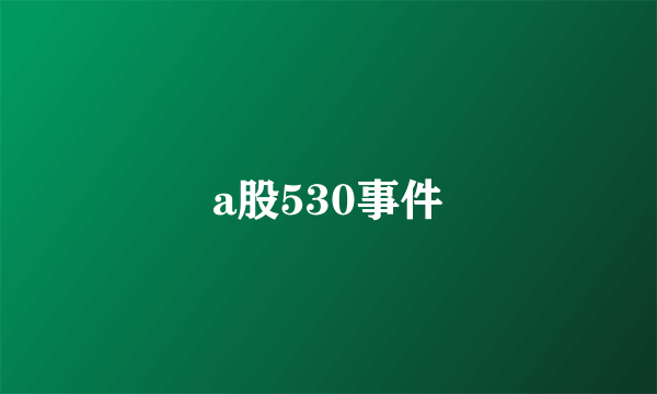 a股530事件