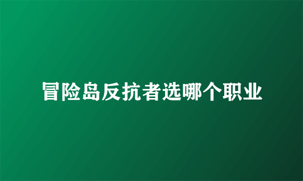 冒险岛反抗者选哪个职业