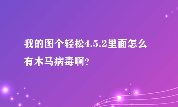 我的图个轻松4.5.2里面怎么有木马病毒啊？