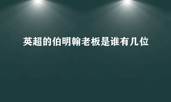 英超的伯明翰老板是谁有几位