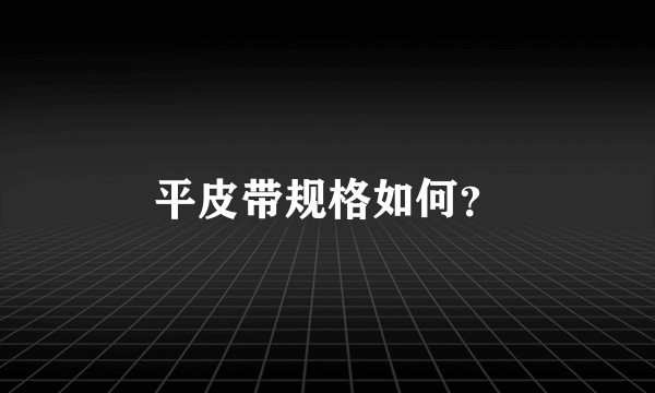 平皮带规格如何？