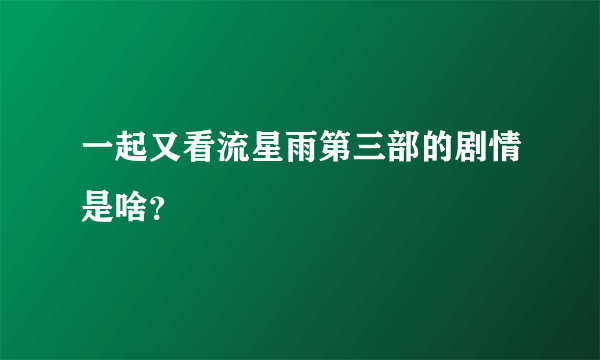 一起又看流星雨第三部的剧情是啥？