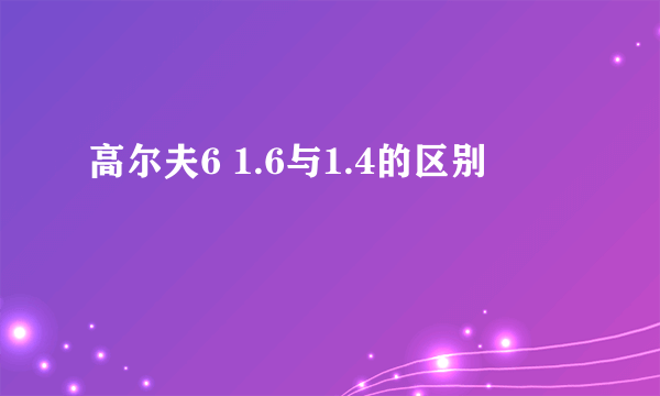 高尔夫6 1.6与1.4的区别