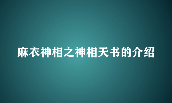 麻衣神相之神相天书的介绍