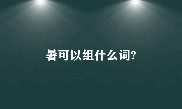 暑可以组什么词?