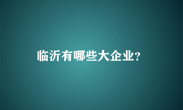 临沂有哪些大企业？