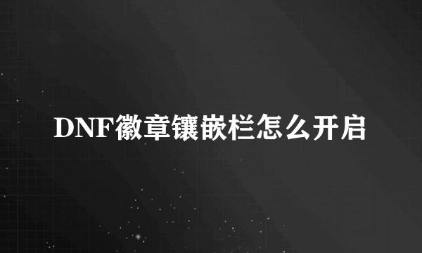 DNF徽章镶嵌栏怎么开启