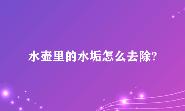 水壶里的水垢怎么去除?